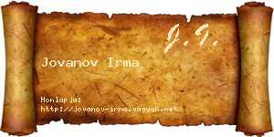 Jovanov Irma névjegykártya